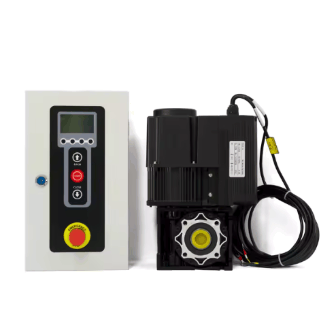 Precision High-Speed Door Drive Motor – Synchronous Servo with Worm Gear Reduction